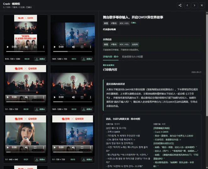 相同素材合并、韩中翻译与分类标注